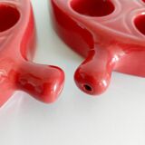 Red ceramic snail dishes