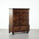 Large antique English oak double chest of drawers from the 18th century
