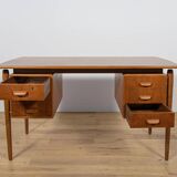 Bureau en teck autoportant de style moderne du milieu du XXe siècle, Danemark, années 1960