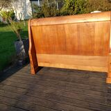 19th century walnut roller boat bed