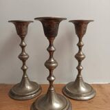 Set of 3 70s candlesticks
