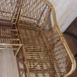 Vintage rattan corner sofa