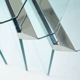 Glass & chrome Nesting Tables by Pierangelo Galotti Radice, Italy, 1970s