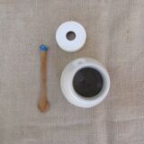 Old mustard pot in gres