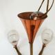 Lustre 1950 en laiton et cuivre vintage