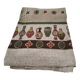 Vintage tablecloth with stylized pottery design, 1960s-70s