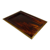 Hollywood regency brass and tortoiseshell lucite tray, Italy 1970s