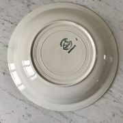 Set of 6 hollow plates Digoin Sarreguemines model Alphabet relief white 40s