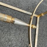 Coffee table in gilded brass and veined green marble