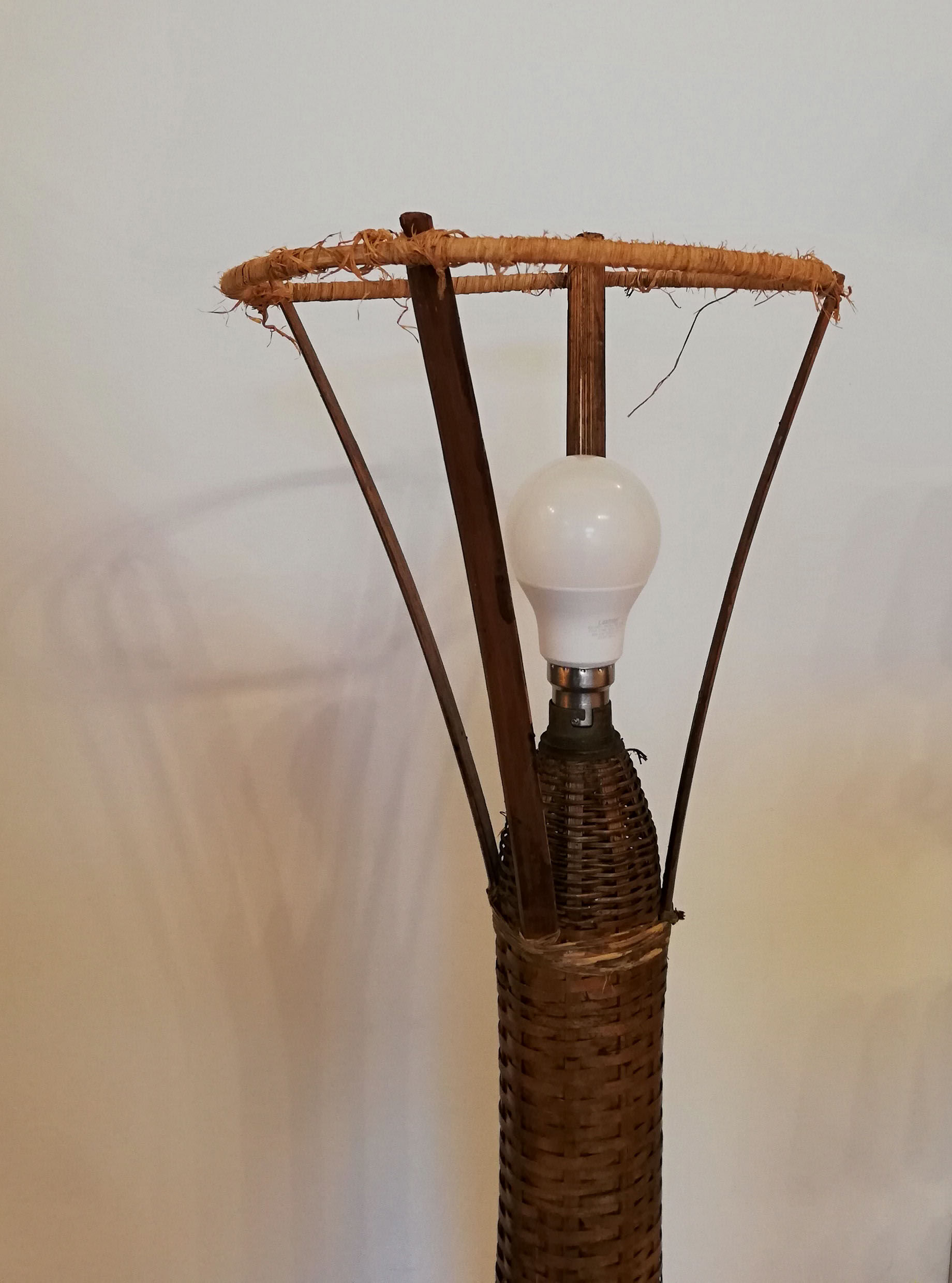 Rattan lamppost from the 1950s