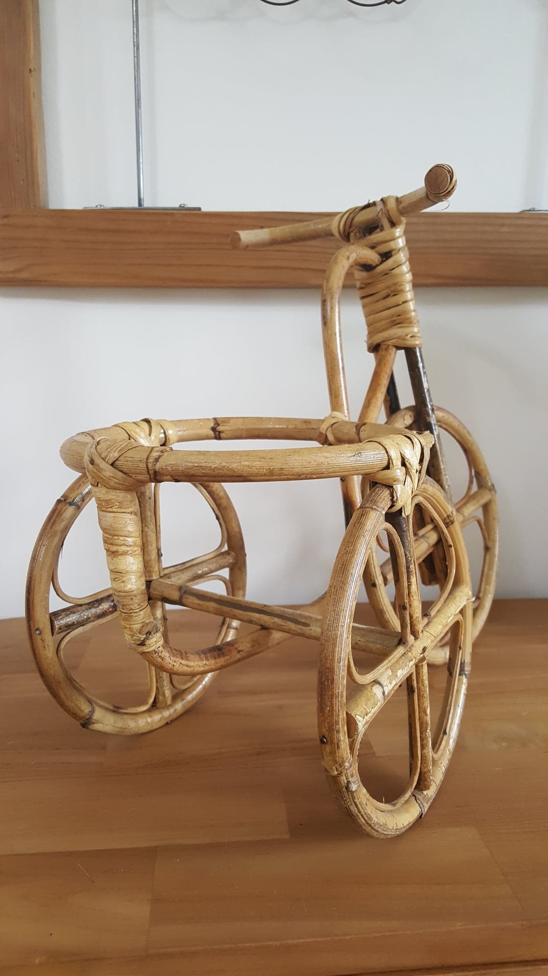 Rattan tricycle plant door