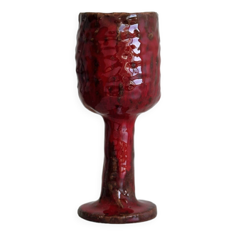 Soliflore vase, red ceramic pottery.