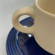 Set of 2 vintage ceramic mugs in cobalt blue & ecru • Tea service