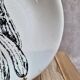 Flat plate Gien France vegetable garden decoration black and white courgettes