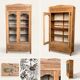 Parisian art deco glass cabinet in raw wood