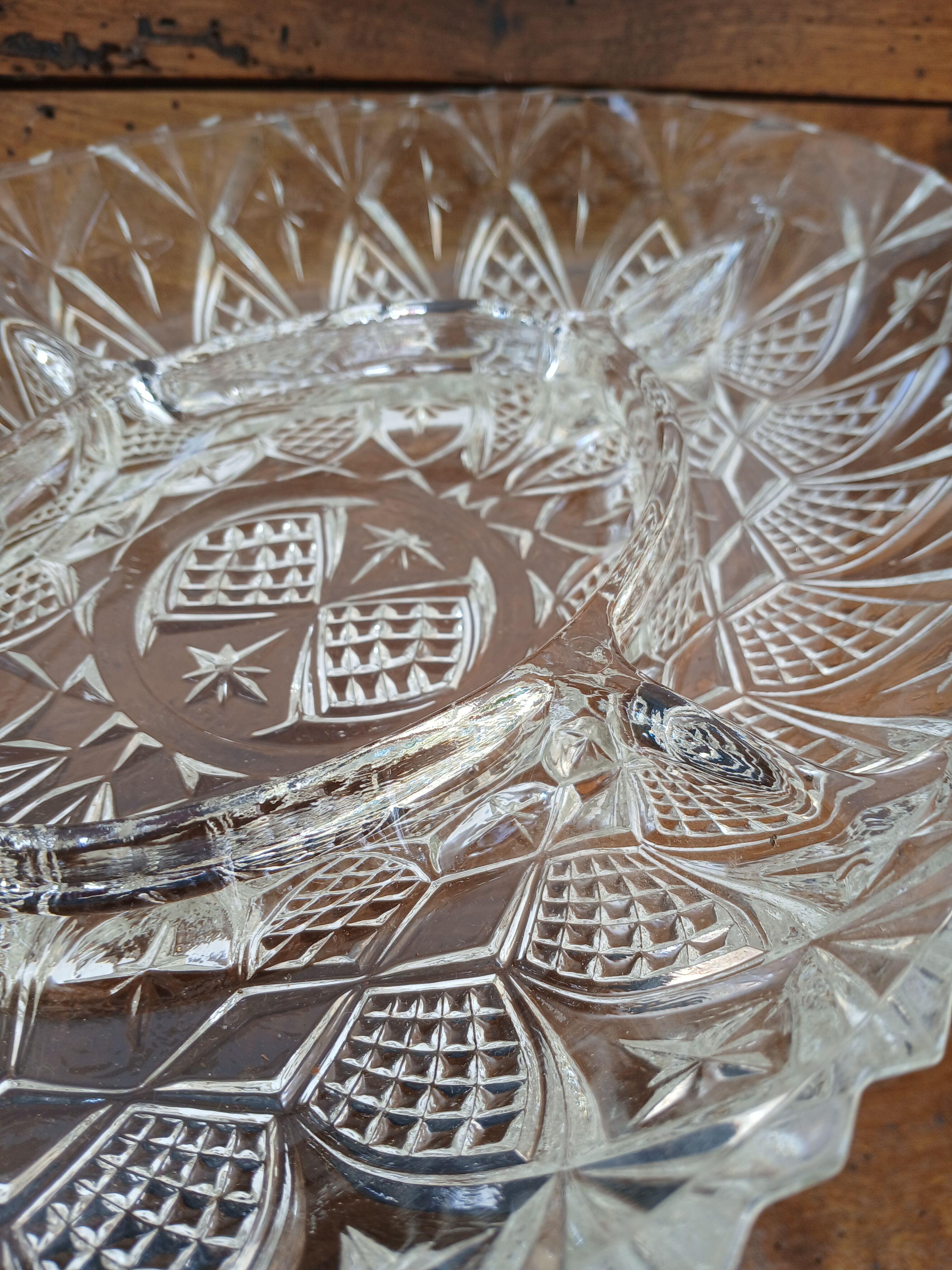 Vintage glass aperitif plate France