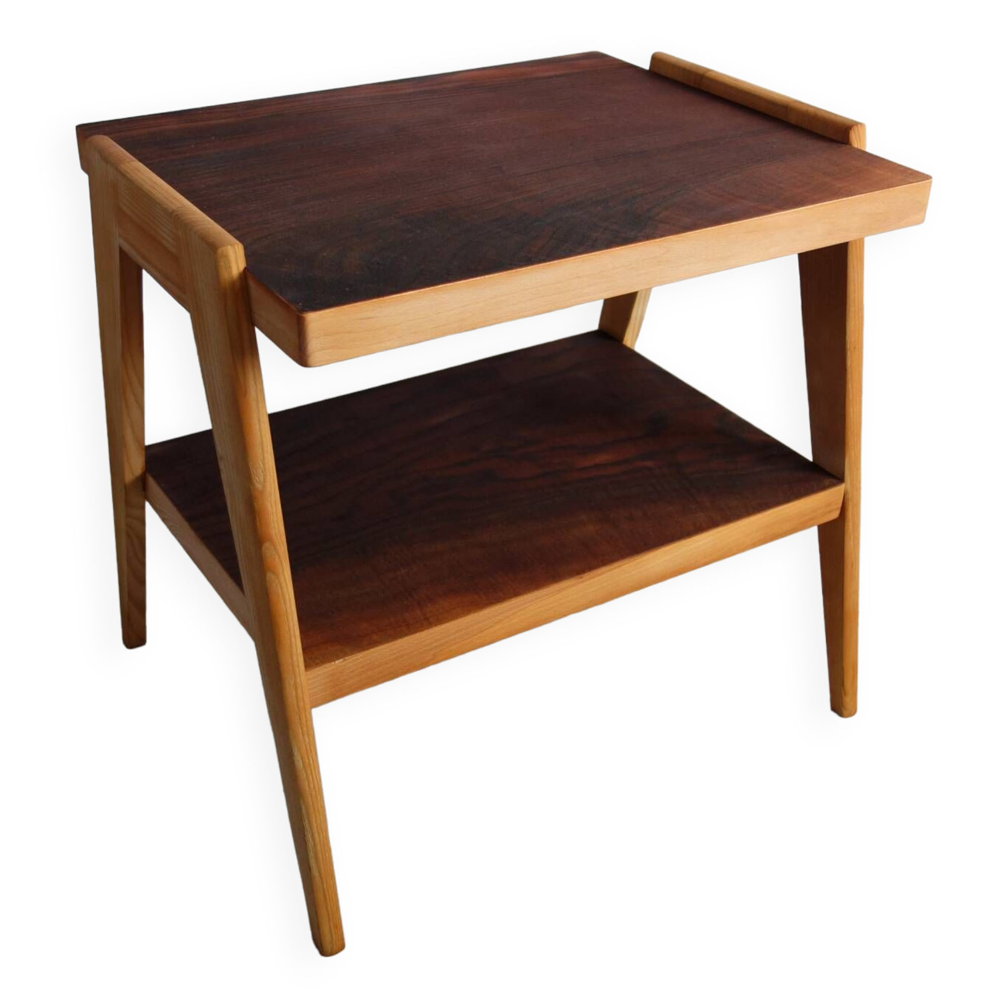 2-tier wooden coffee table from the 50s and 60s