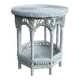 ROUND COFFEE TABLE IN WHITE RATTAN