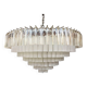Trasparent-sandblasted triedro murano glass chandelier
