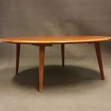 Round oak coffee table from H. Pander & Zn, the Netherlands 1950