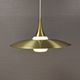Hanging lamp, from the 1970s in matte white glass and brass colored metal.