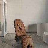 Armchair made of recycled solid teak