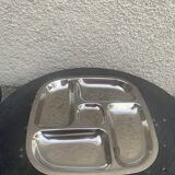 Compartment dish, vintage stainless steel servant