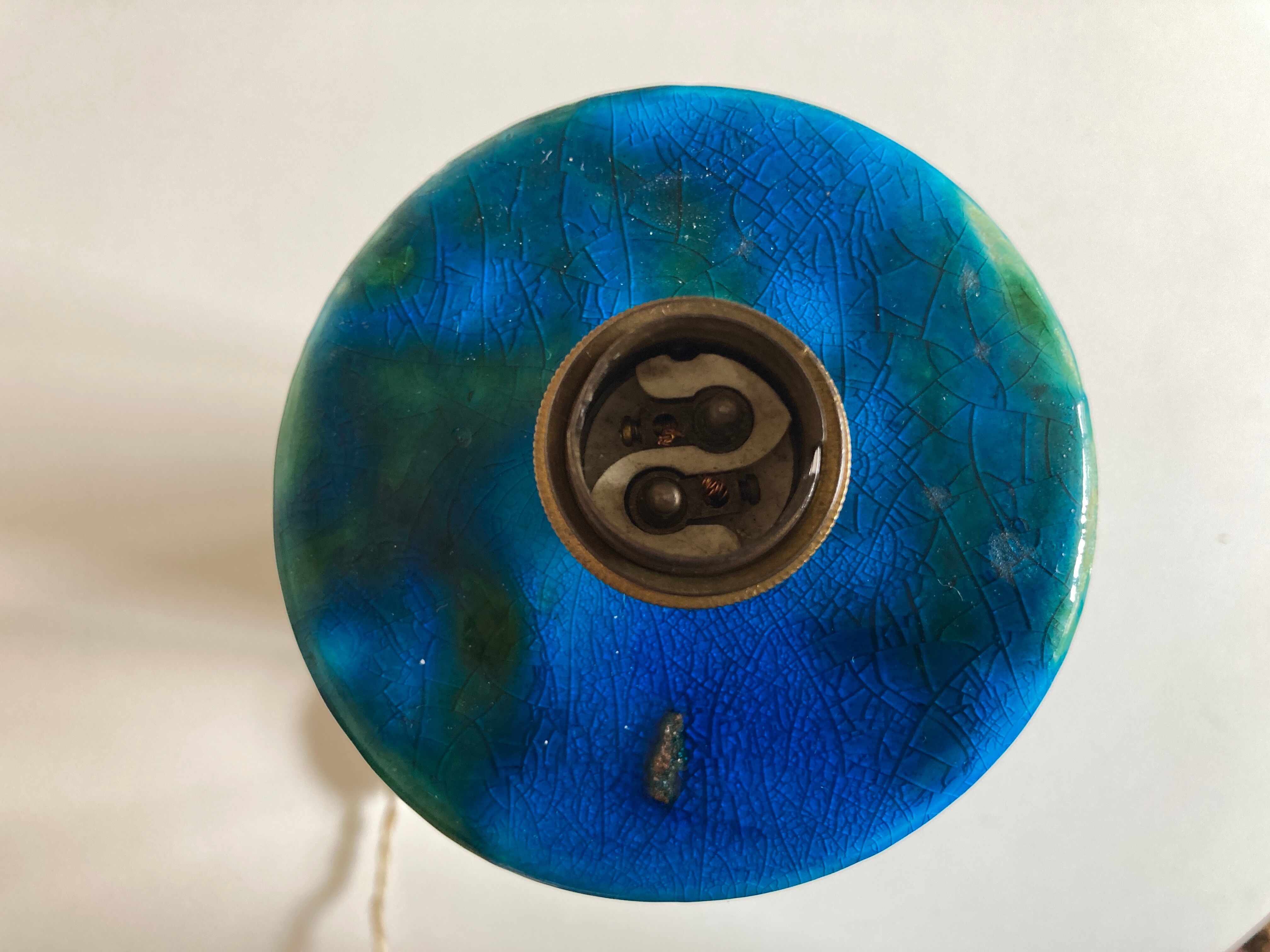 XXL ceramic ceramic earth varnished turquoise 1970