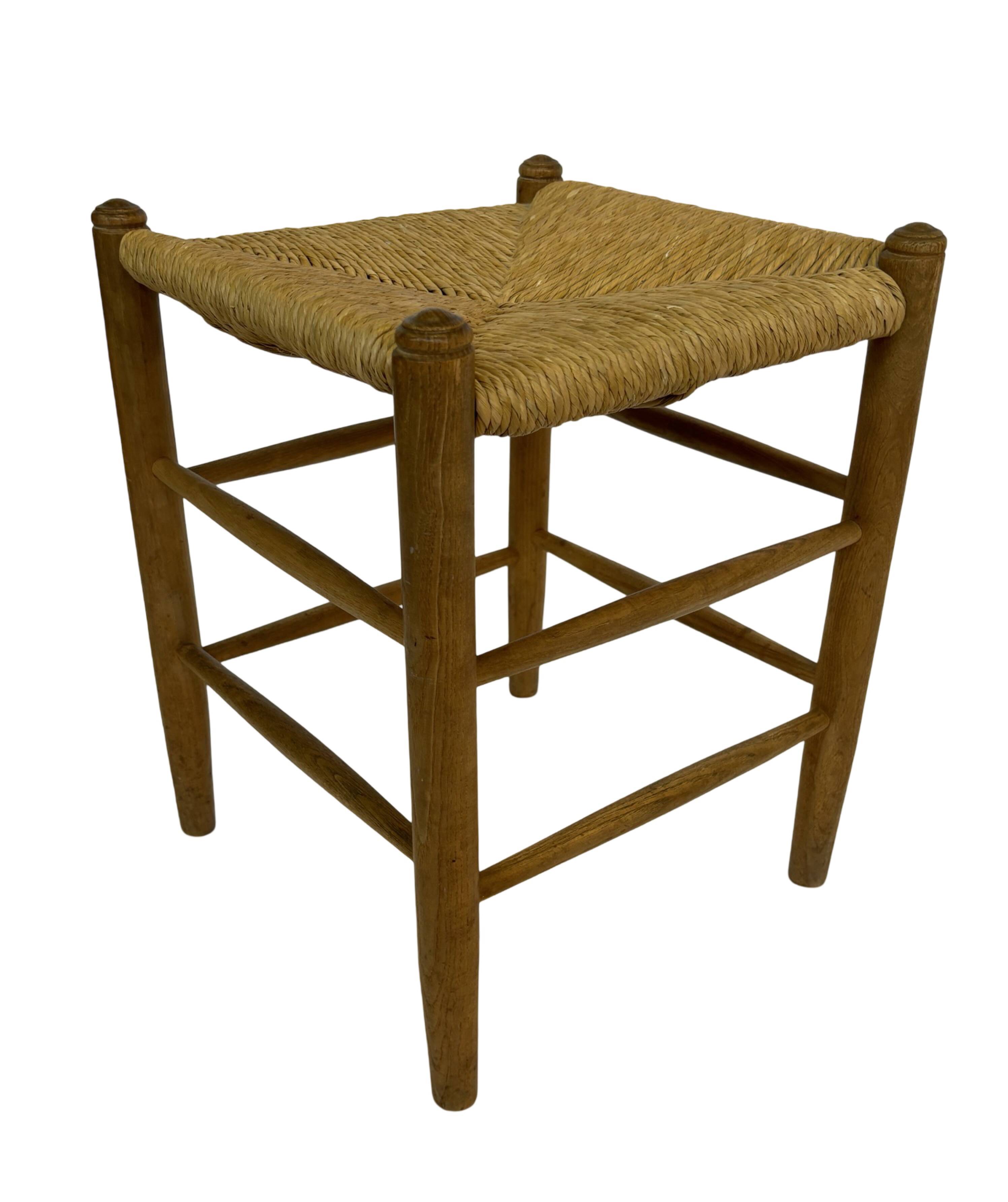 Vintage Danish papercord stool rope beech mid century '60s design