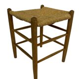 Vintage Danish papercord stool rope beech mid century '60s design