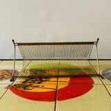 Vintage record holder in gold metal - for 50 vinyls