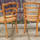 Pair of blond wood cane armchairs from the 60s