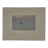 Lithograph by Henri Rivière The Beautiful Country of Brittany - Mist at Sea