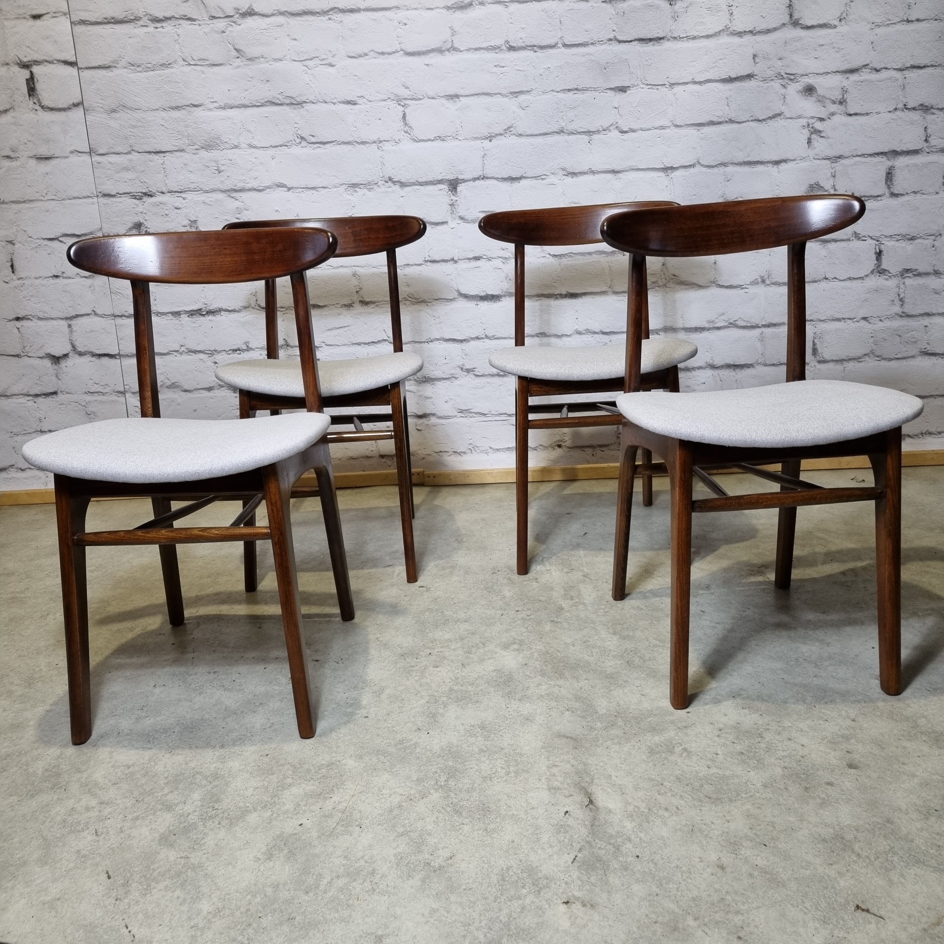 Scandinavian dining chairs, set of 4, 1970's