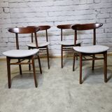 Scandinavian dining chairs, set of 4, 1970's