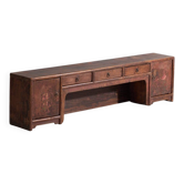 Antique low cabinet painted in pine wood – China, around 1900