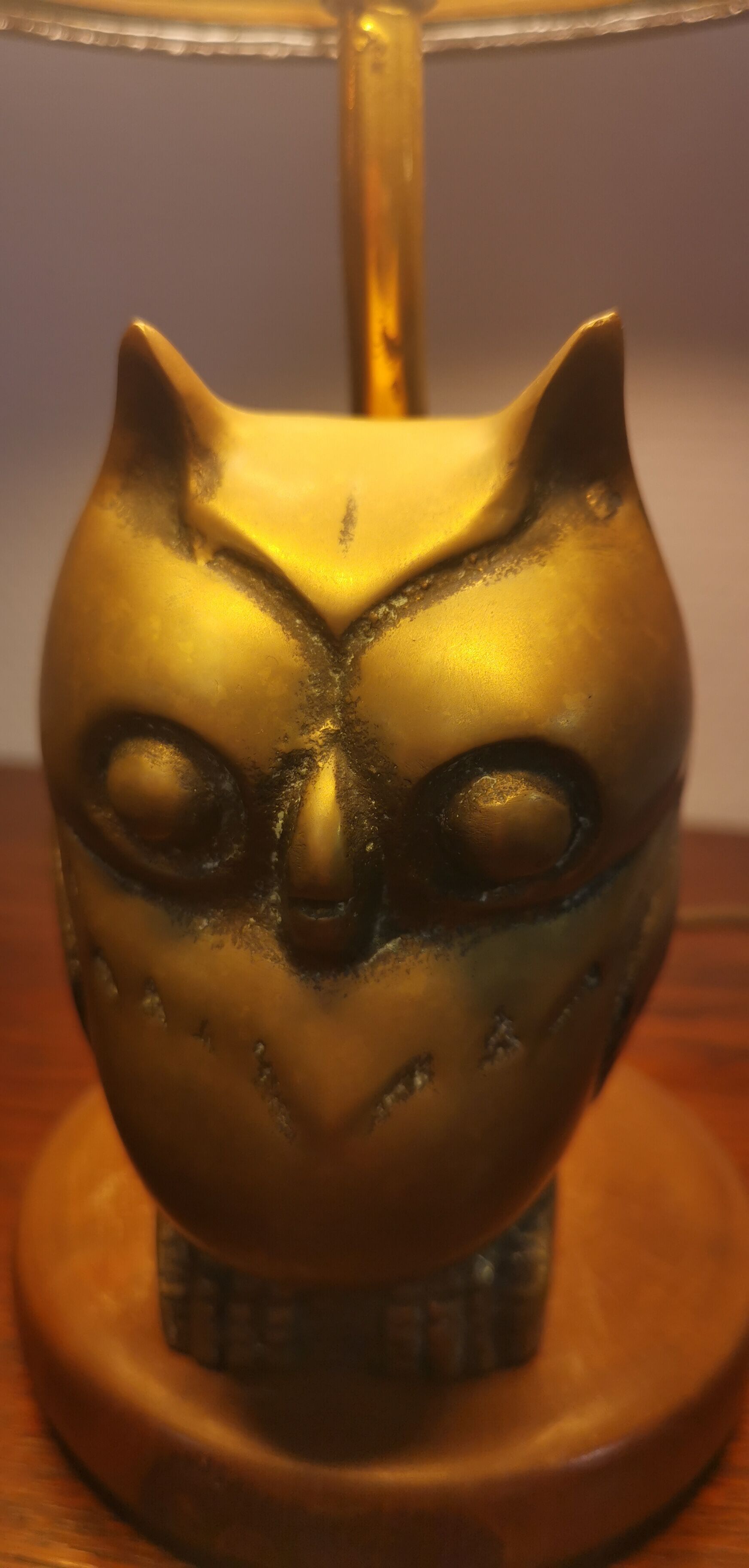 Owl lamp in brass of the 70s