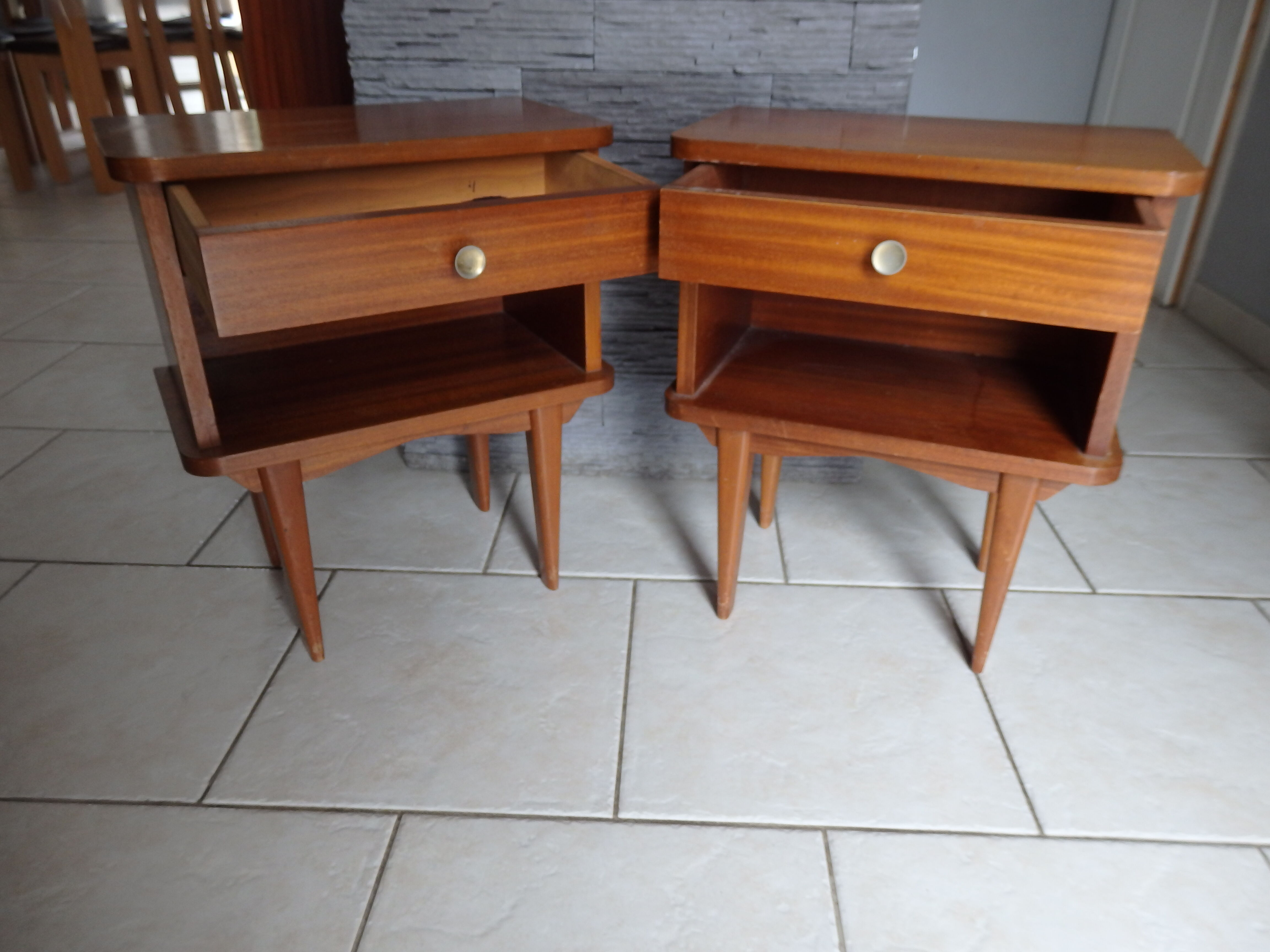 Pair of vintage bedside tables