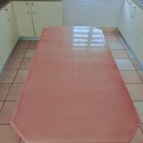 Red Cedar glazed lava stone table