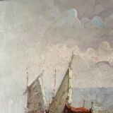 Oil on canvas "Italian Port"