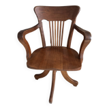 American oak swivel armchair