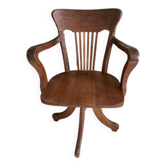 American oak swivel armchair