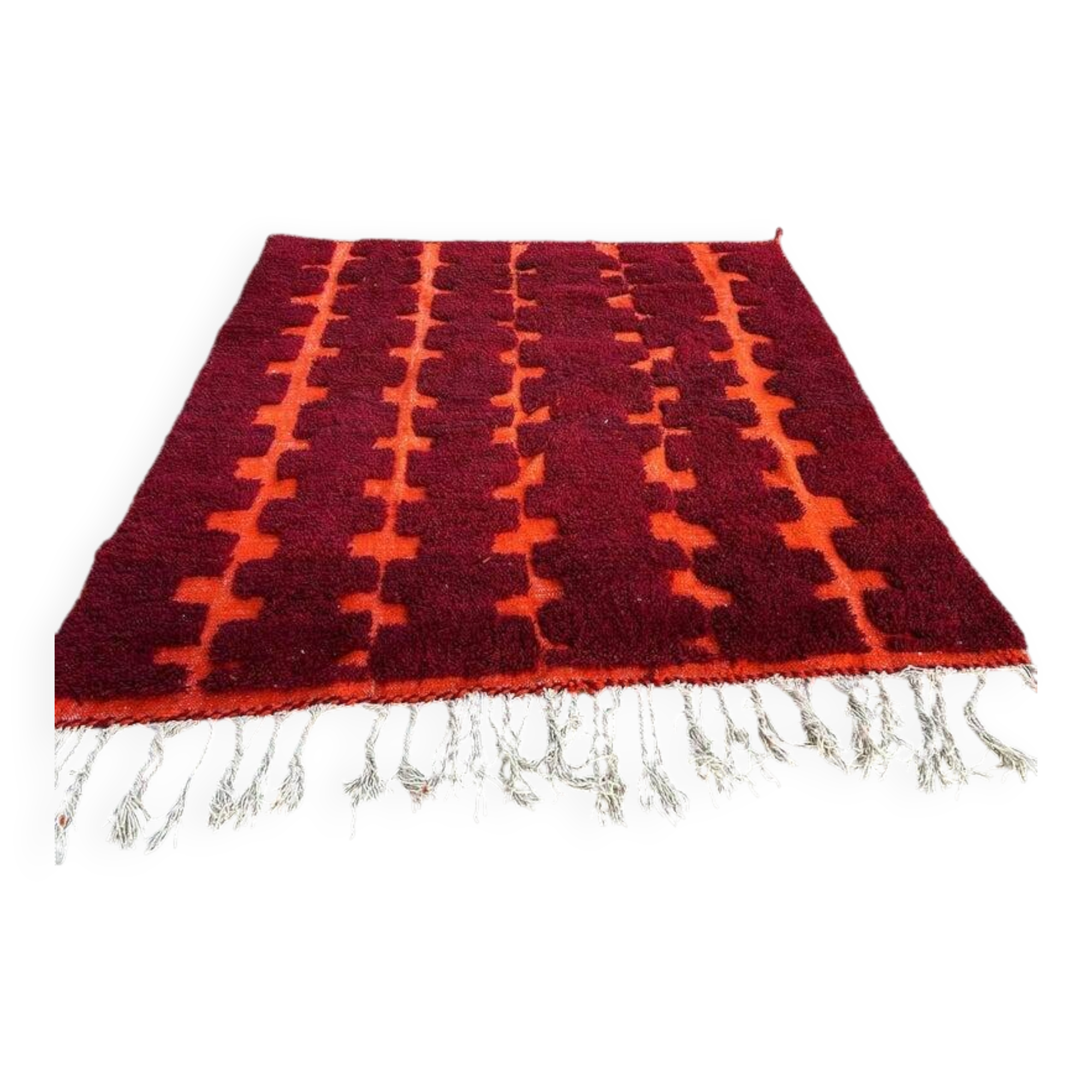 Moroccan Berber Beni Ourain Custom Red Rug 250/150cm