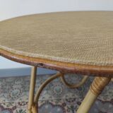 60's rattan coffee table