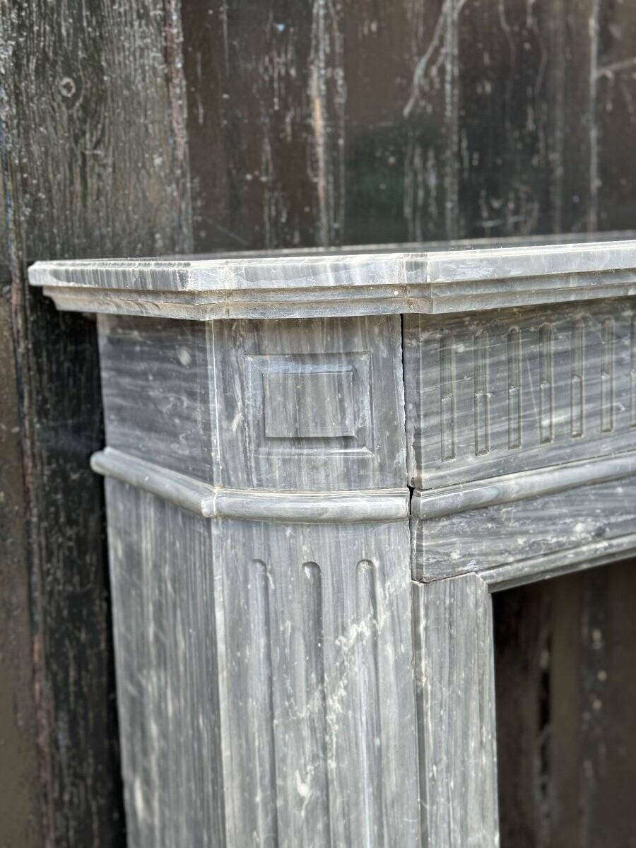 Half-moon Louis XVI Style Fireplace In Turquin Blue Marble Circa 1900