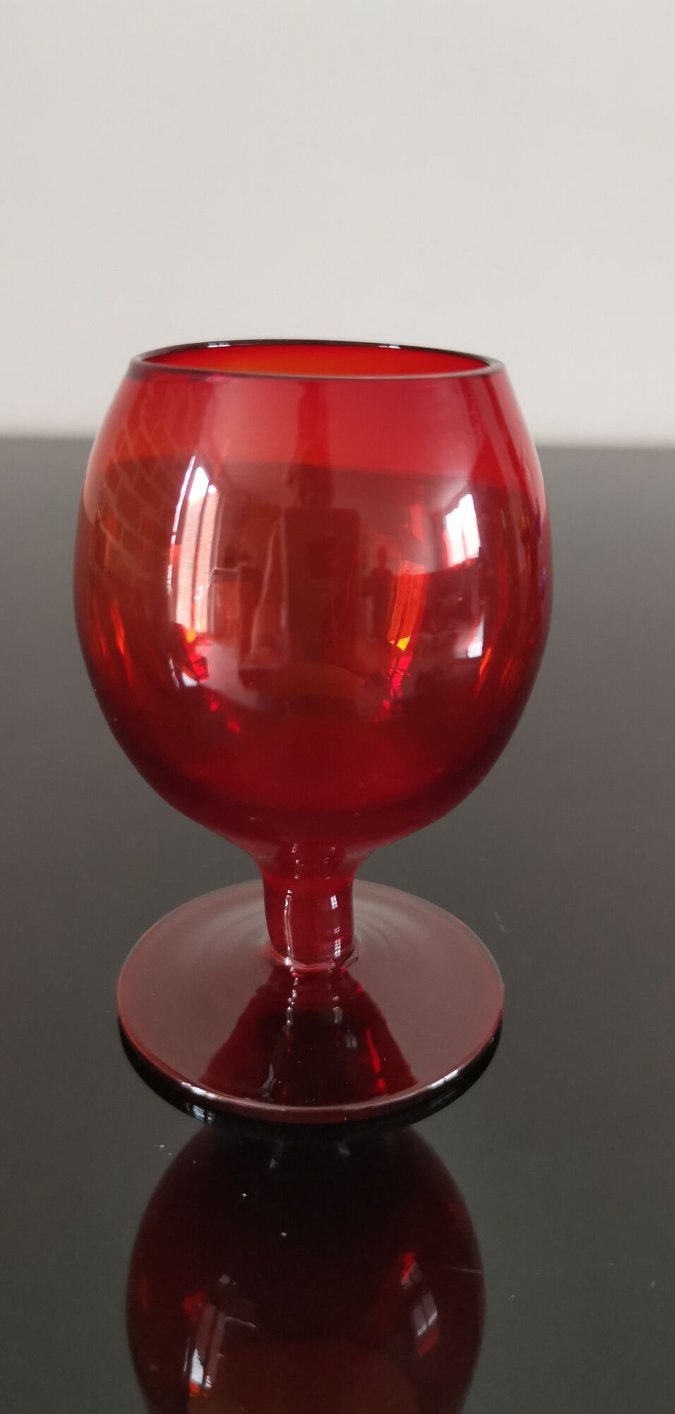 Set of 6 old liquor glasses on mismatched feet