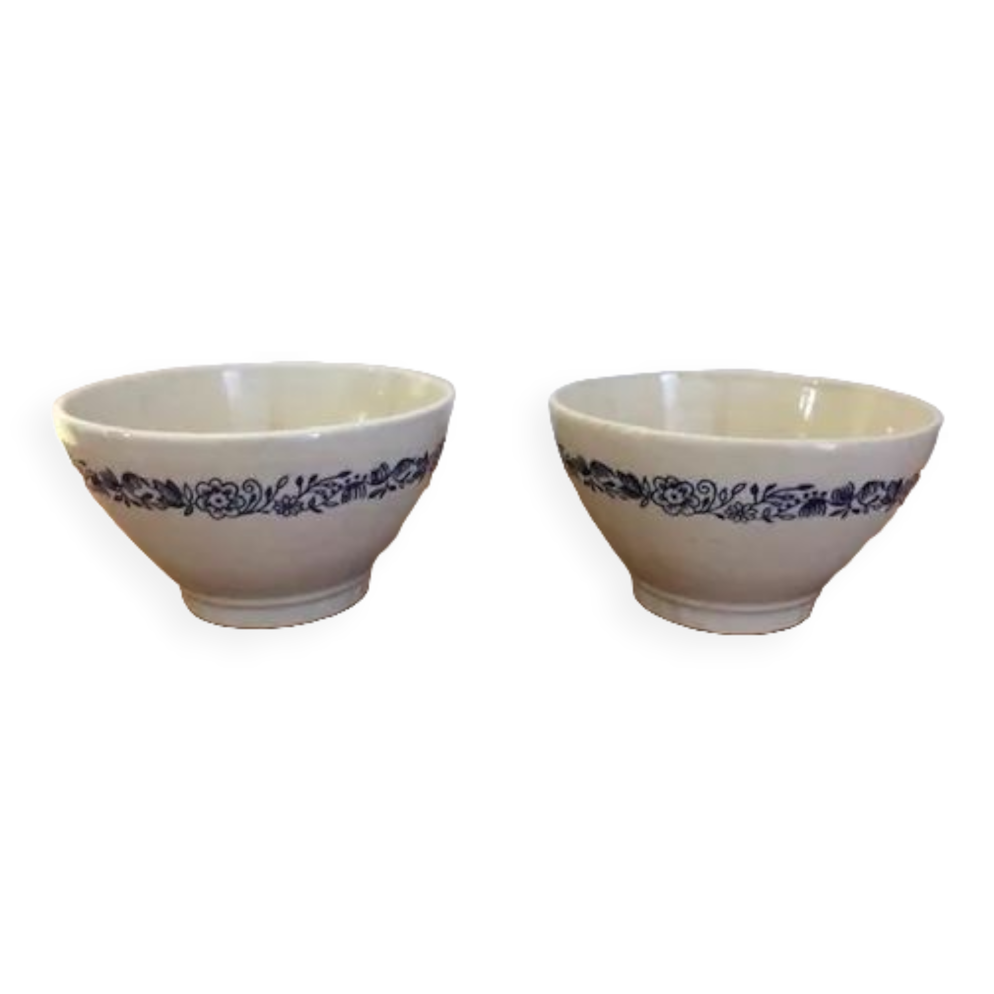 Lot 2 antique bowls blue frieze décor