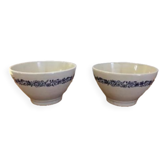 Lot 2 antique bowls blue frieze décor