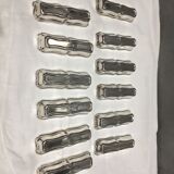 Lot of 12 silver metal knive holders