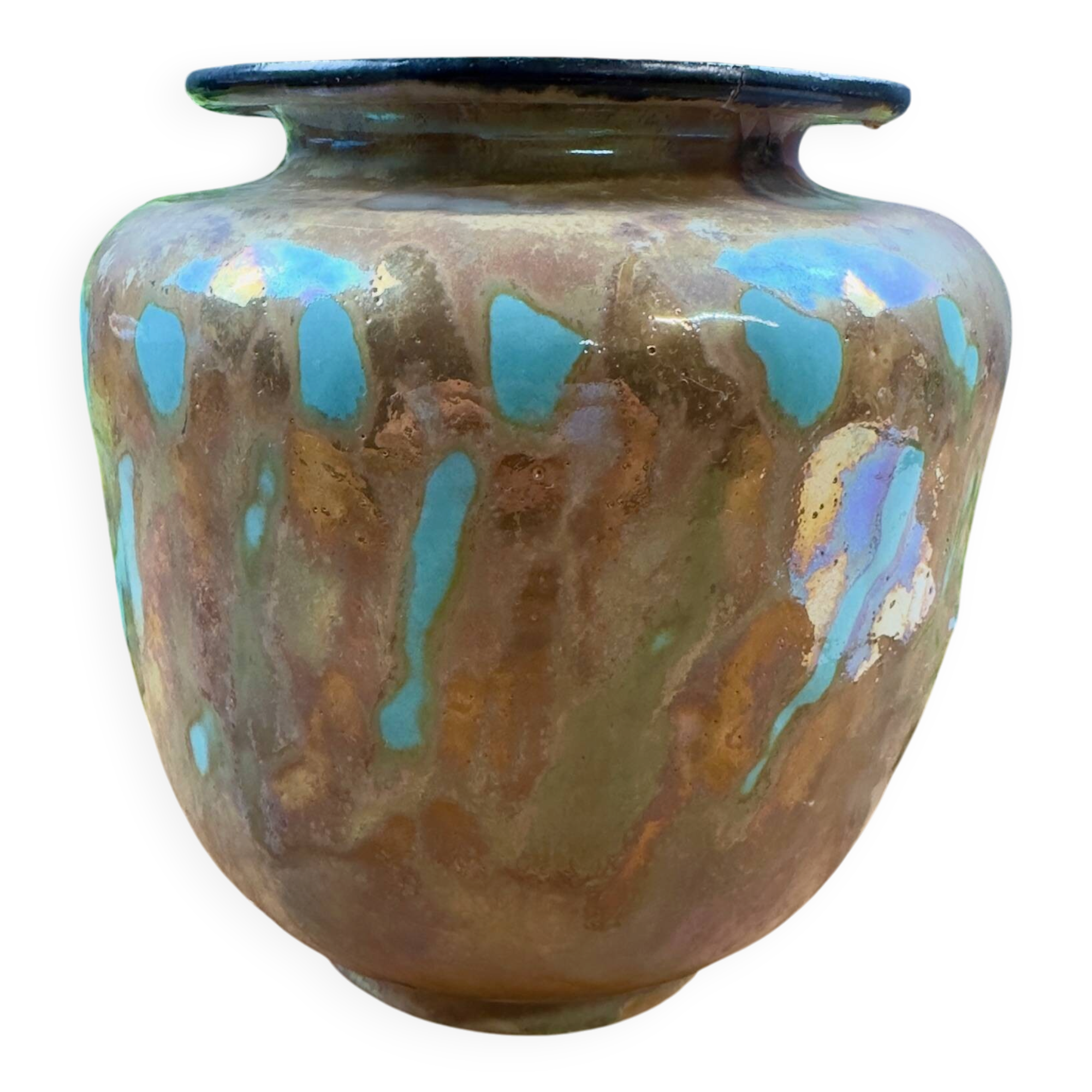 Handcrafted ceramic vase “Unique Piece AR” vintage glazed